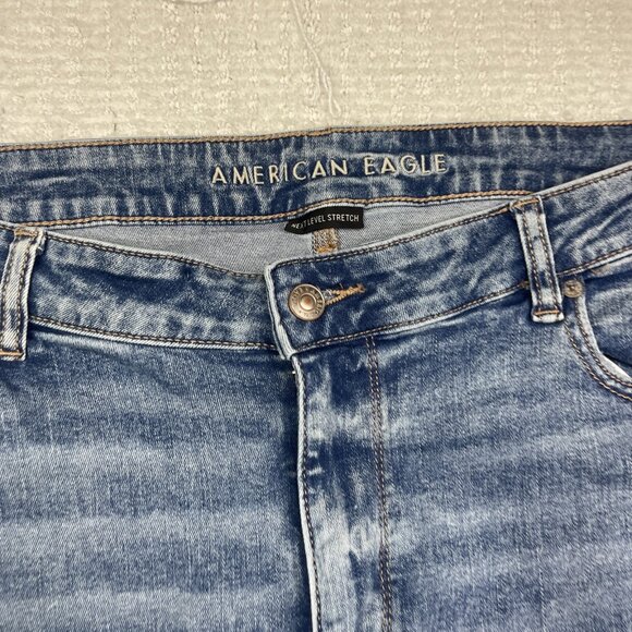 American Eagle High Rise Jegging Stretch Distressed Ripped Jeans Womens 20 Long - Picture 5 of 13